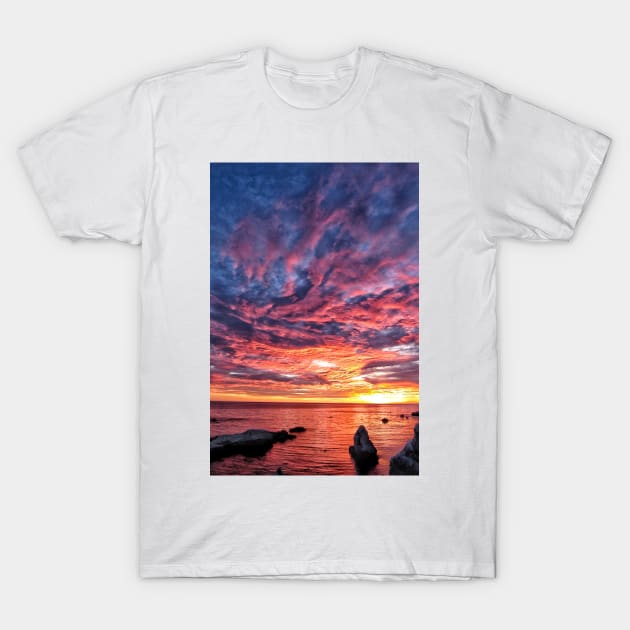 Rocky shore sunset T-Shirt by Photography_fan